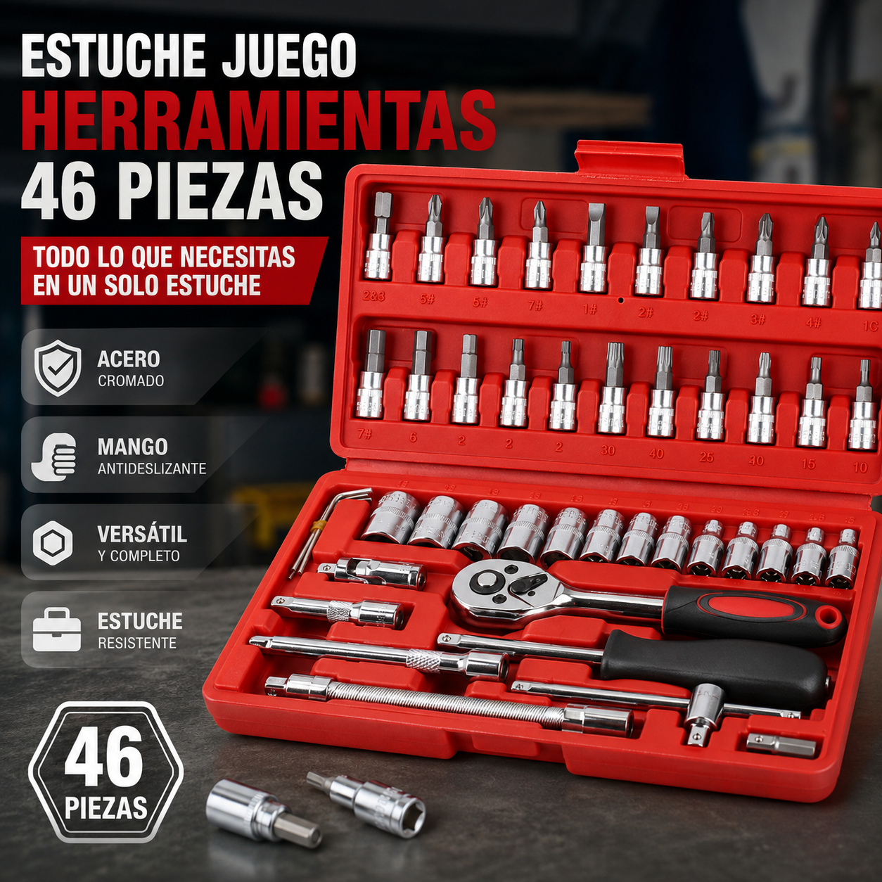 Estuche Juego Herramientas 46 Piezas