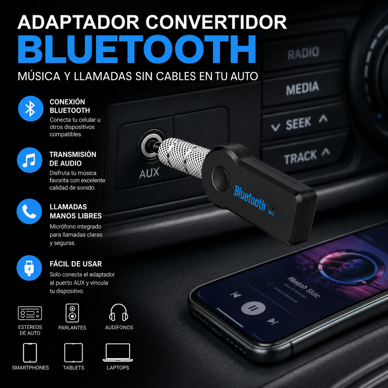 Convertidor Adaptador Bluetooth
